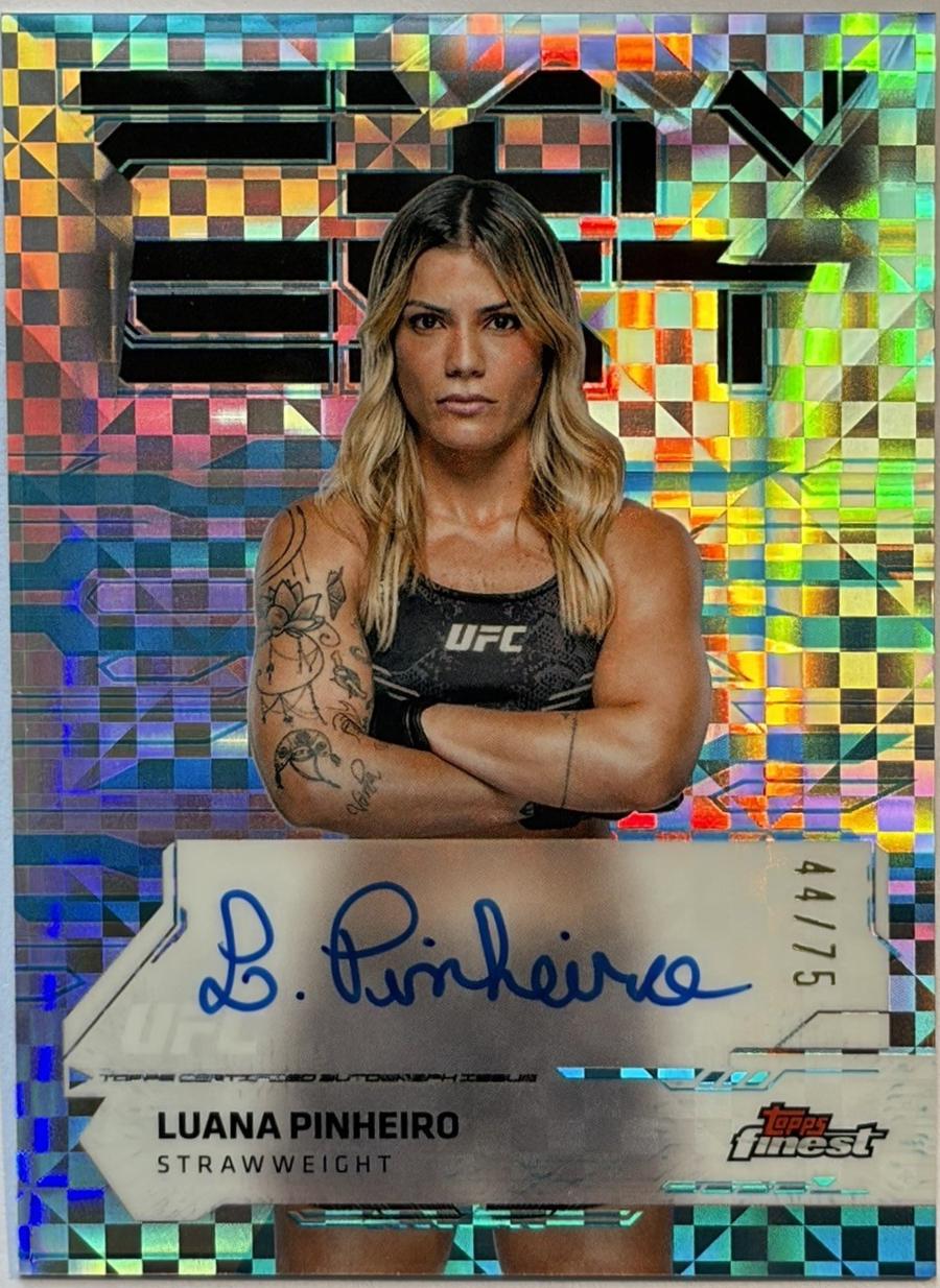 Luana Pinheiro 2025 Topps Finest UFC Finest Autographs #FA-LP Blue Checkerboard Refractor