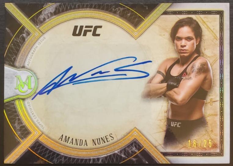 Amanda Nunes 2018 Topps UFC Museum Collection Museum Autographs #MA-AN Gold