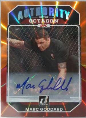 Marc Goddard 2023 Panini Donruss UFC Authority of the Octagon Signatures #225 Orange Laser