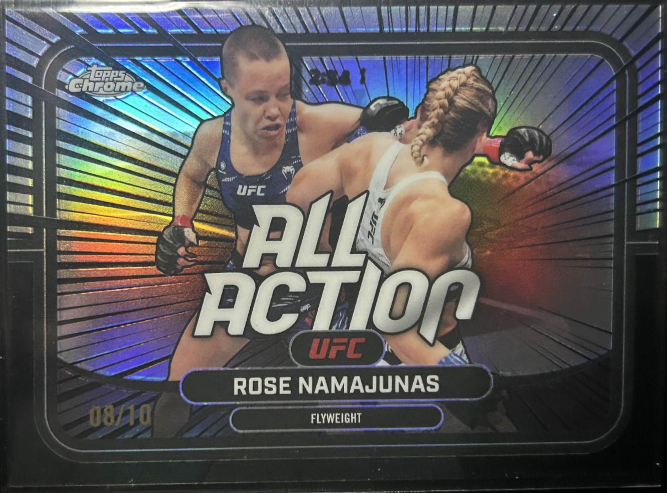 Rose Namajunas 2026 Topps Chrome UFC All-Action #AA-13 Black Refractor