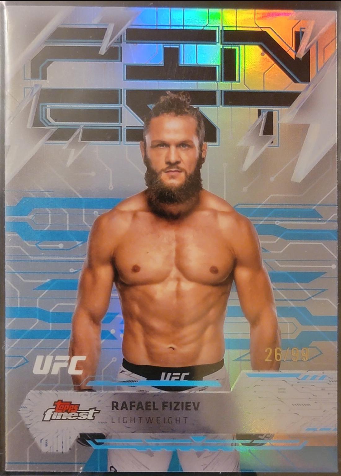 Rafael Fiziev 2025 Topps Finest UFC Base Rare #286 Blue Refractor