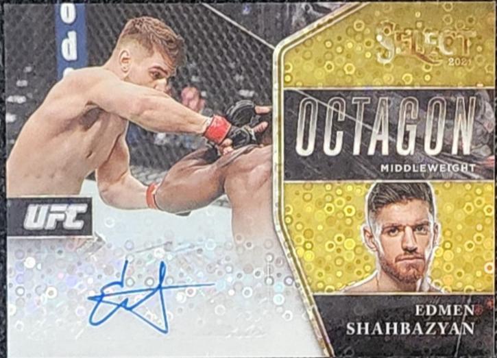 Edmen Shahbazyan 2021 Panini Select UFC Octagon Action Signatures #16 Gold Disco Prizms