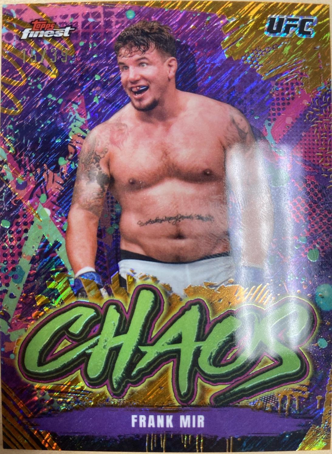 Frank Mir 2024 Topps Finest UFC Chaos #CHA-30 Gold Shimmer Refractor