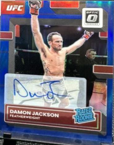 Damon Jackson 2023 Panini Donruss Optic UFC Base Rated Rookies Signatures #104 Blue