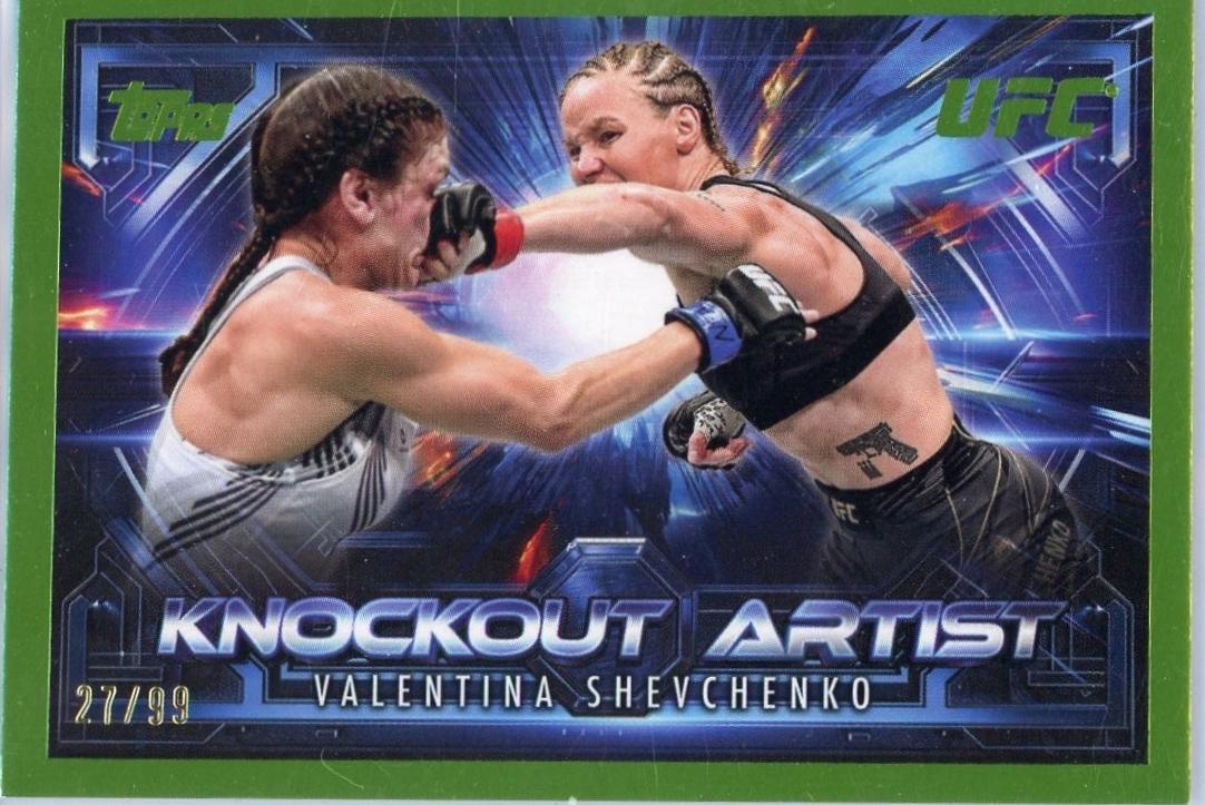 Valentina Shevchenko 2025 Topps Knockout UFC Knockout Artists #KA-13 Lime Green