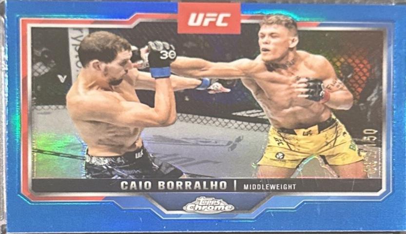 Caio Borralho 2025 Topps Chrome UFC Base #49 Blue Refractor