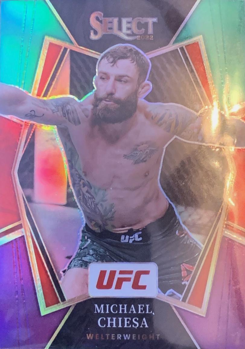 Michael Chiesa 2022 Panini Select UFC Premier Level #192 Teal and Pink
