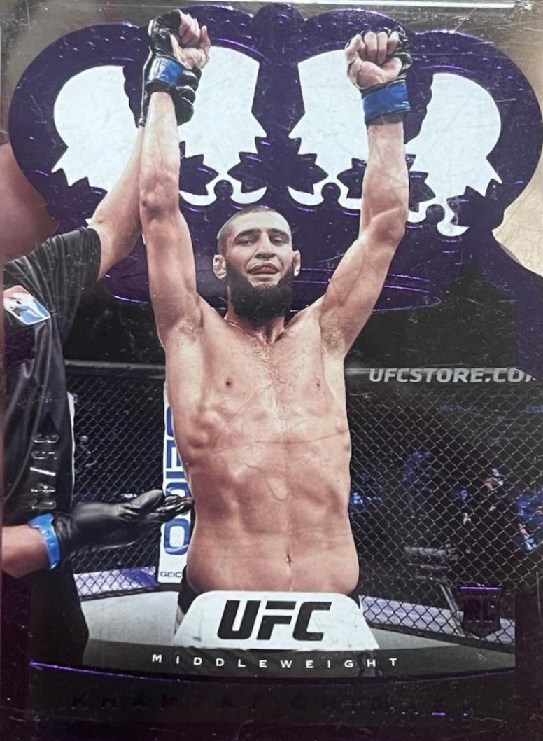 Khamzat Chimaev 2021 Panini Chronicles UFC Base Crown Royale #18 Purple