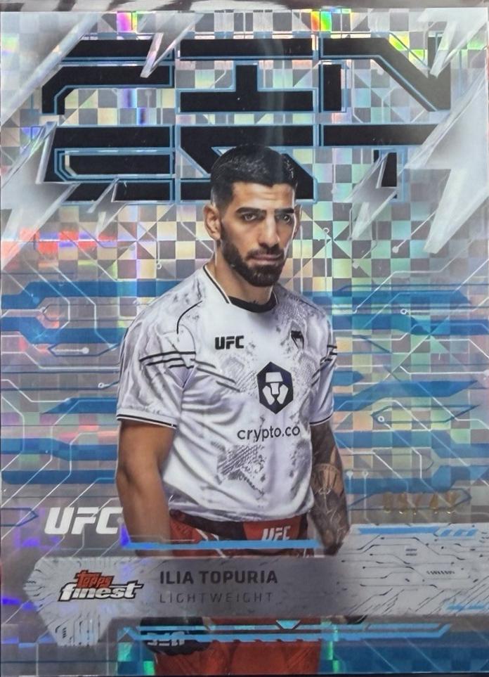 Ilia Topuria 2025 Topps Finest UFC Base Rare #241 Blue Checkerboard Refractor