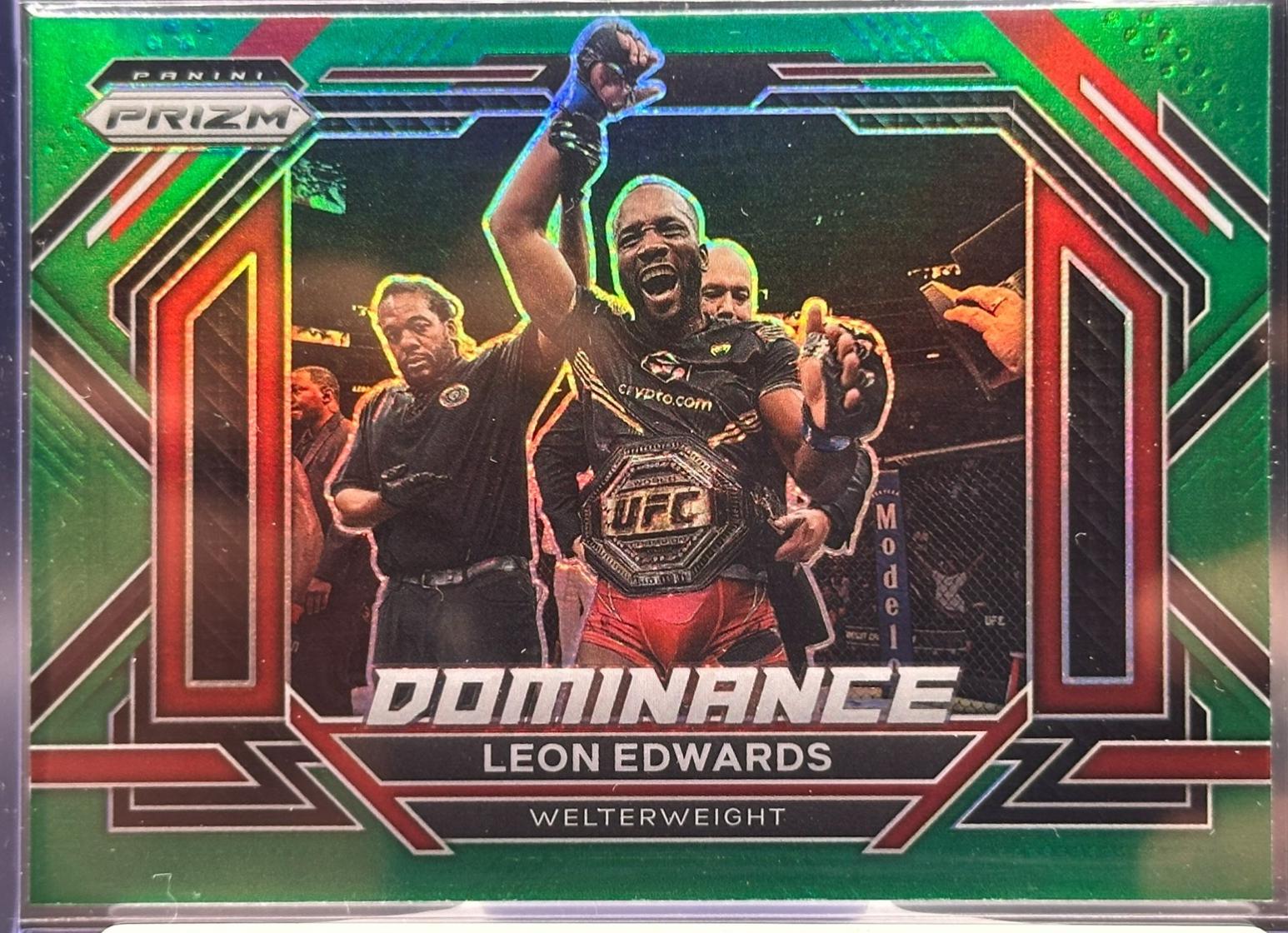Leon Edwards 2023 Panini Prizm UFC Dominance #2 Green