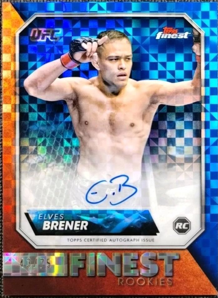 Elves Brener 2024 Topps Finest UFC Rookie Finest Autographs #RFA-EB Blue Checkerboard Refractor