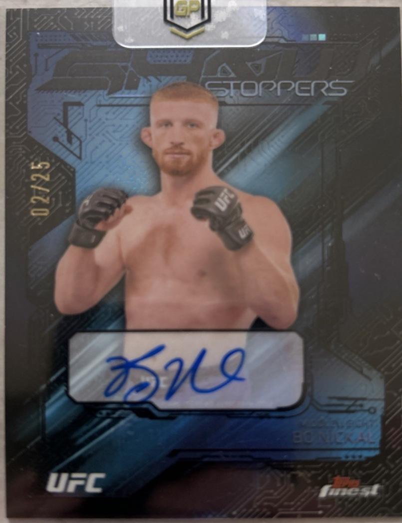 Bo Nickal 2025 Topps Finest UFC Showstopper Autographs #SSA-BN Black Refractor