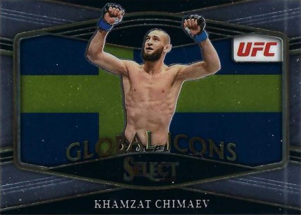 Khamzat Chimaev 2022 Panini Select UFC Global Icons #6 Gold Flash
