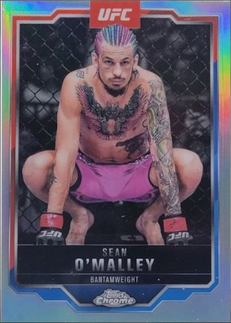 Sean O'Malley 2025 Topps Chrome UFC Base #1 Red Geometric Refractor