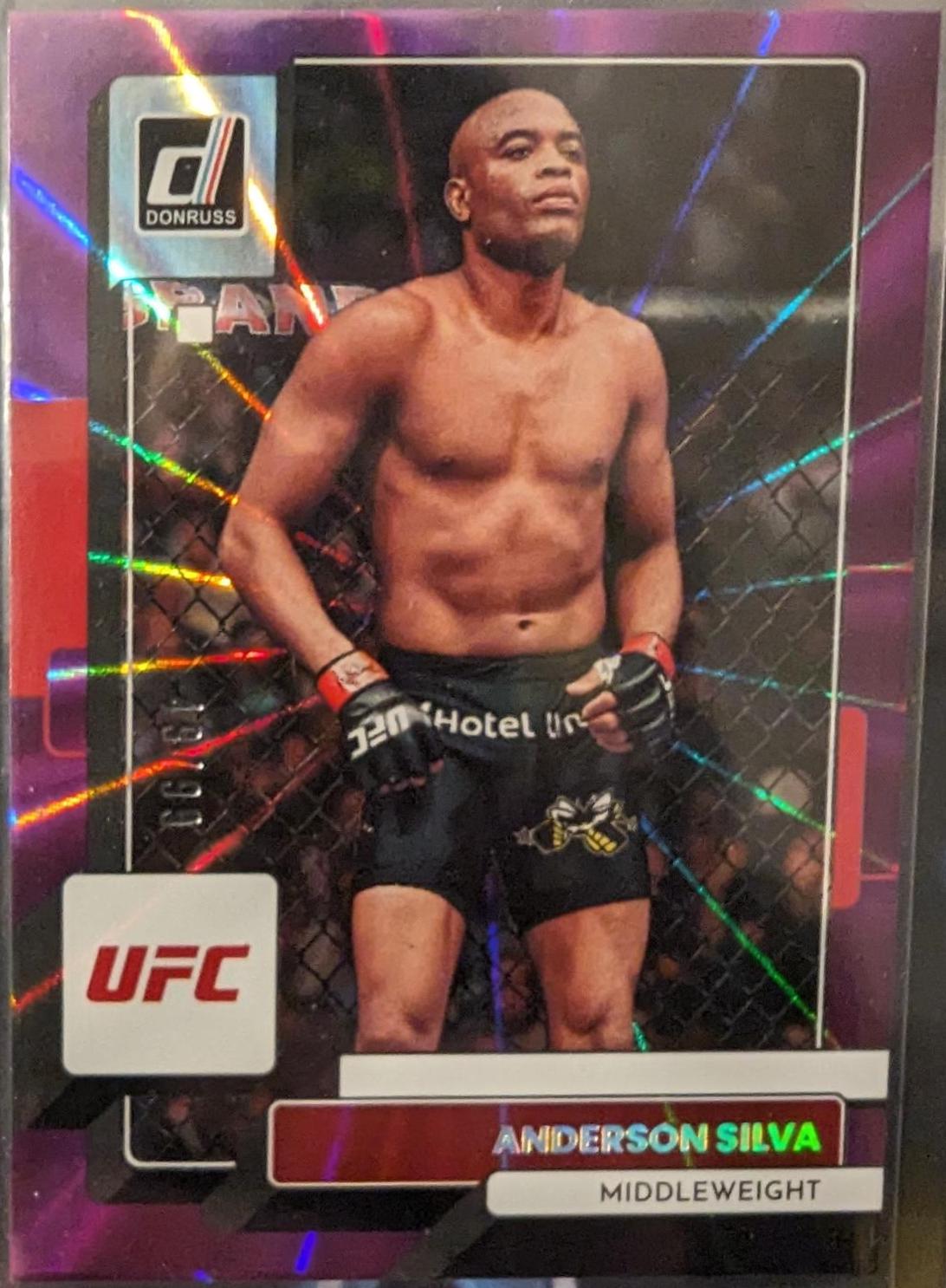 Anderson Silva 2023 Panini Donruss UFC Base #181 Purple Laser