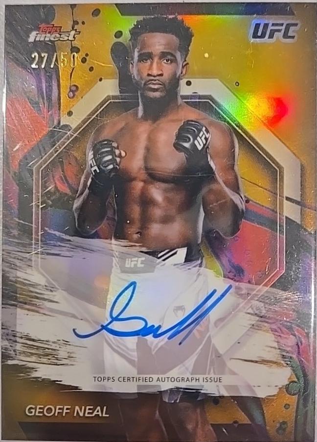 Geoff Neal 2024 Topps Finest UFC Finest Autographs #FA-GNL Gold Refractor