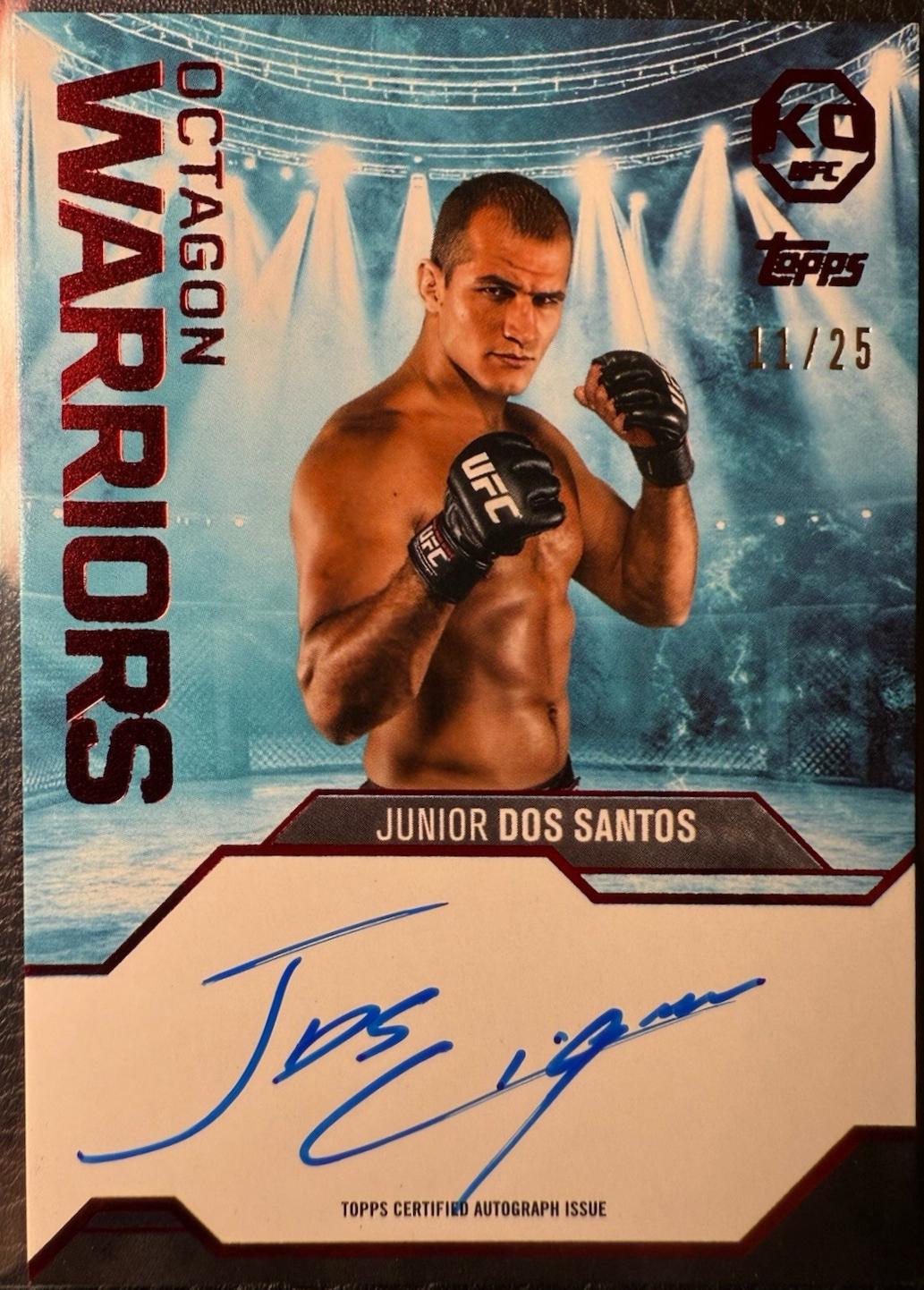 Junior Dos Santos 2024 Topps Chrome UFC Octagon Legends Autographs #OLA-JDS Orange Refractor