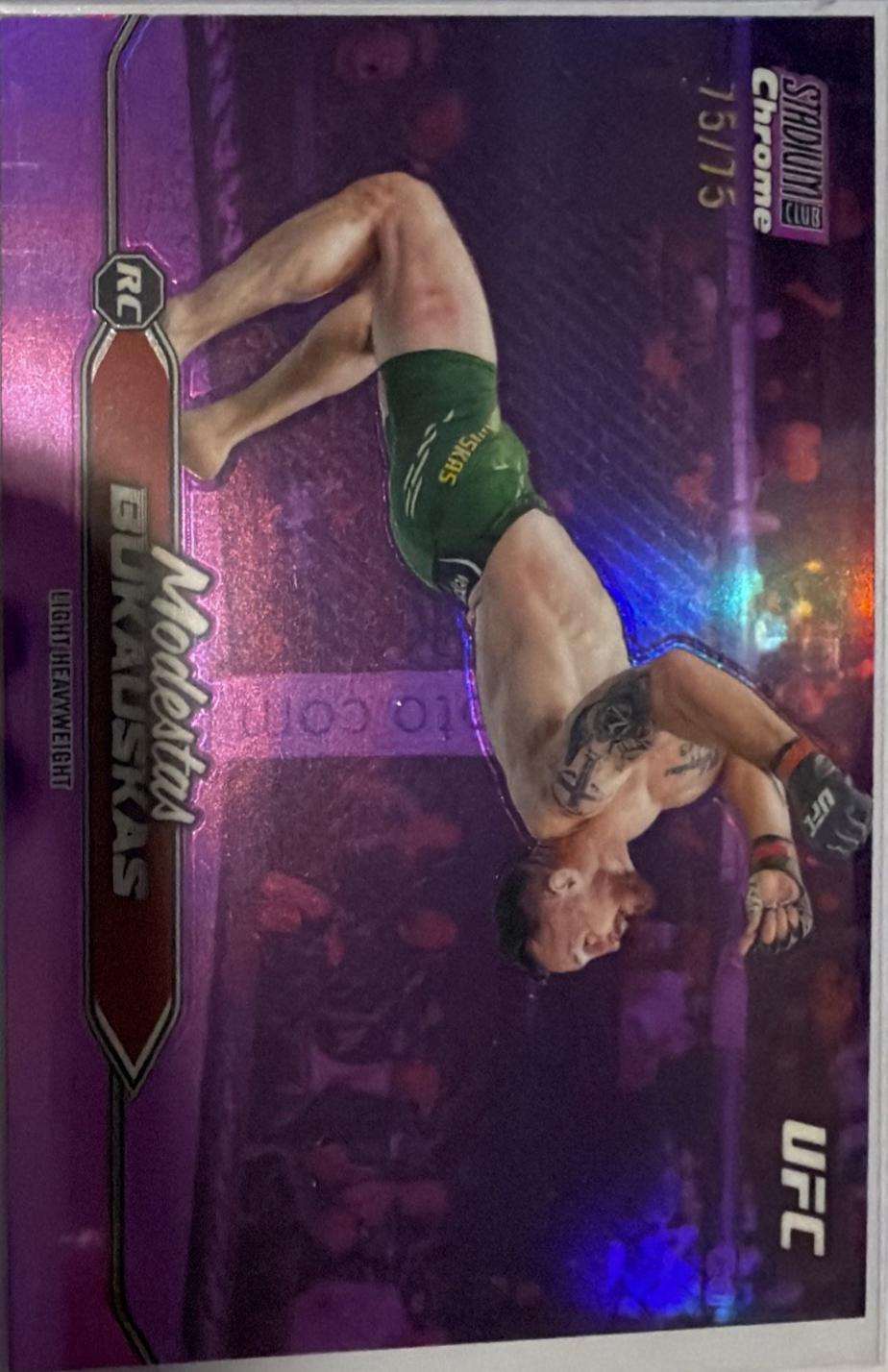 Modestas Bukauskas 2025 Topps Stadium Club UFC Base Chrome #C-35 Purple Refractor