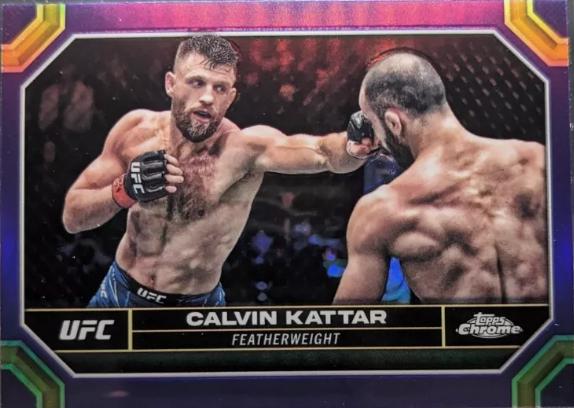 Calvin Kattar 2024 Topps Chrome UFC Base #37 Purple Refractor