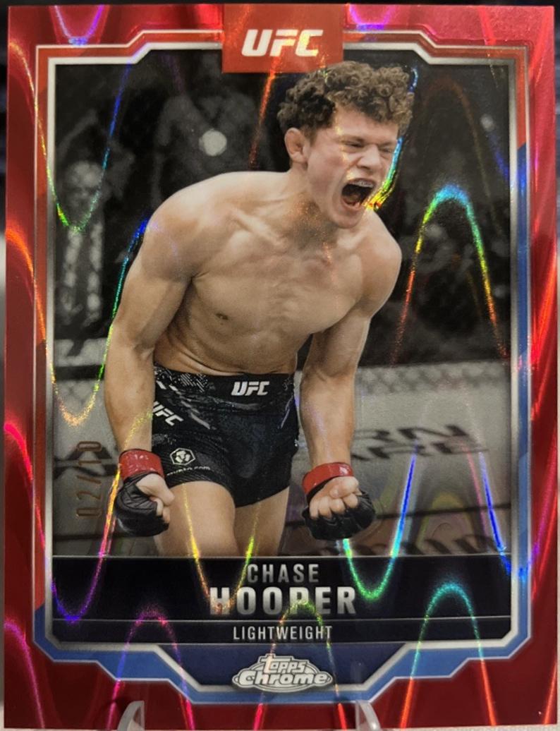 Chase Hooper 2025 Topps Chrome UFC Base #17 Red Refractor