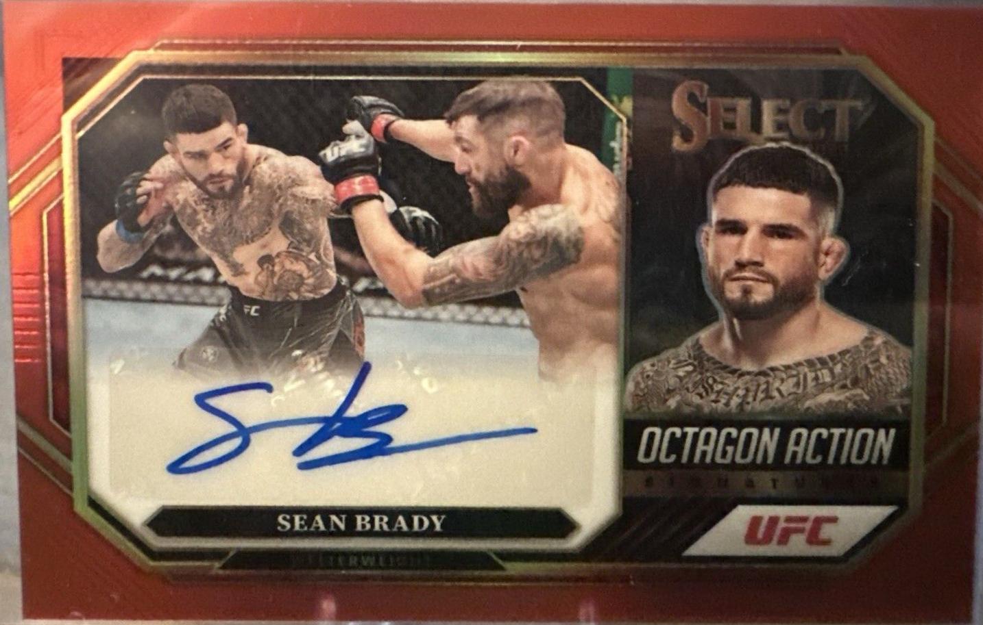 Sean Brady 2023 Panini Select UFC Octagon Action Signatures #14 Red