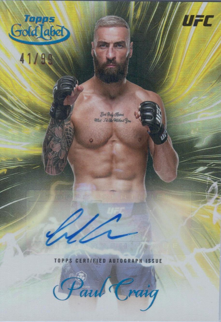 Paul Craig 2024 Topps Gold Label UFC Surging Signatures #SGS-PCR Blue