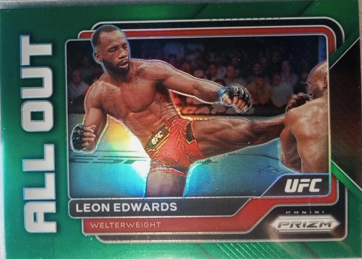 Leon Edwards 2023 Panini Prizm UFC All Out #22 Green