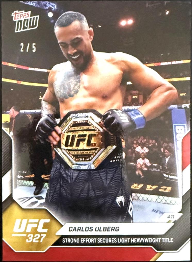 Carlos Ulberg Topps Now UFC Base #12 Red Foil