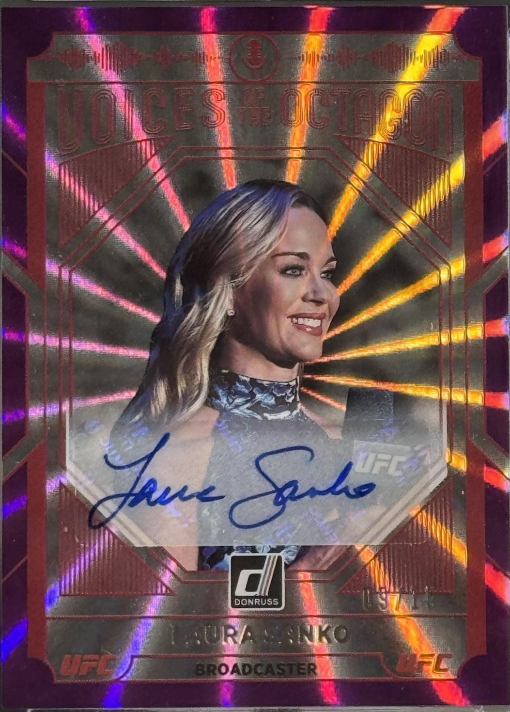 Laura Sanko 2022 Panini Donruss UFC Voices of the Octagon Signatures #224 Purple