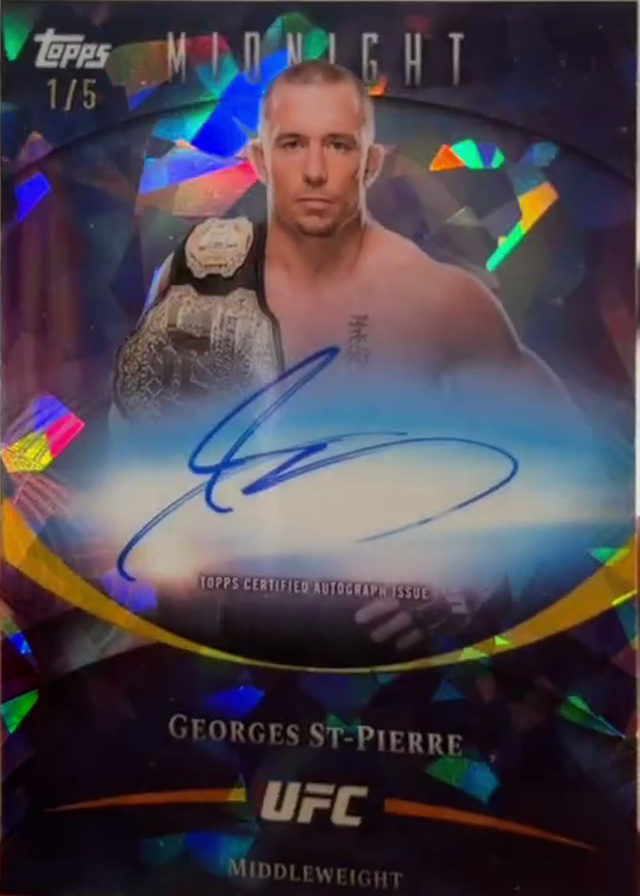 Georges St-Pierre 2026 Topps Midnight UFC Base Autographs #BAV-GS Black Light