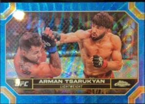 Arman Tsarukyan 2024 Topps Chrome UFC Base #20 Blue Wave Refractor