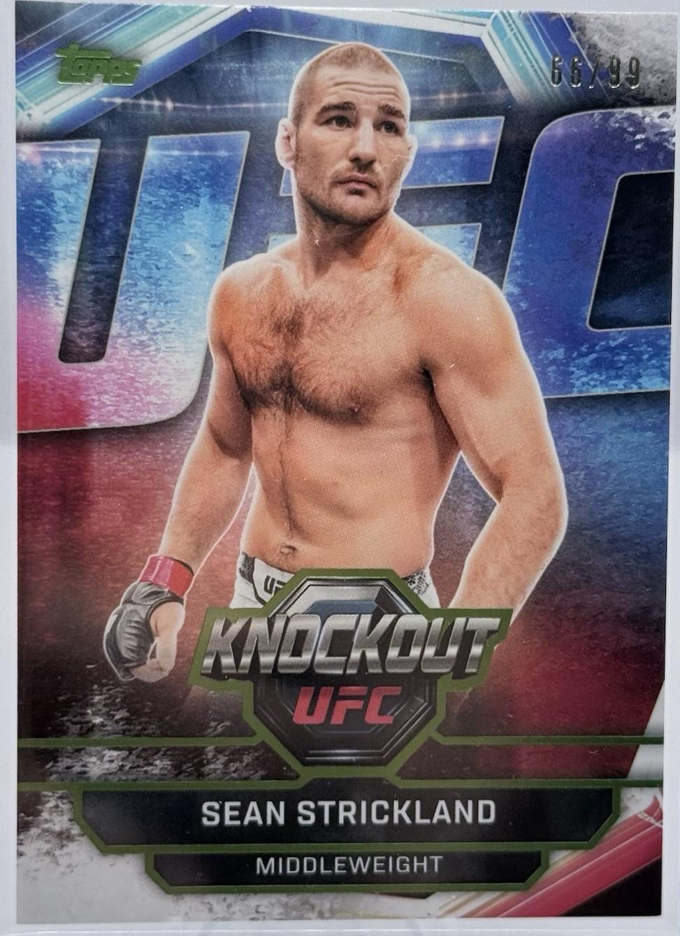 Sean Strickland 2026 Topps Knockout UFC Base #19 Lime Green