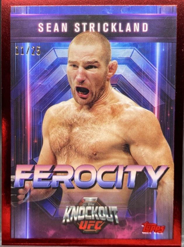Sean Strickland 2025 Topps Knockout UFC Ferocity #FE-8 Red