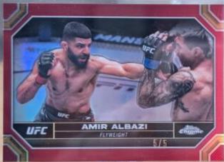 Amir Albazi 2024 Topps Chrome UFC Base #16 Red Refractor