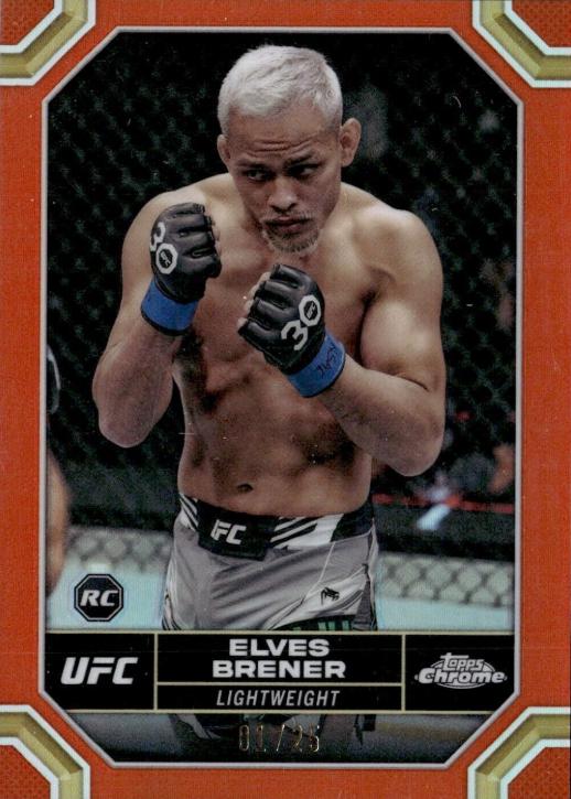 Elves Brener 2024 Topps Chrome UFC Base #29 Orange Refractor