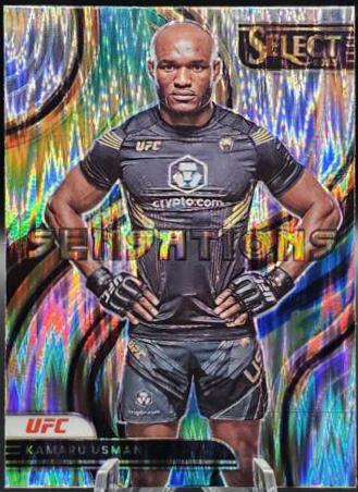 Kamaru Usman 2023 Panini Select UFC Sensations #11 Silver