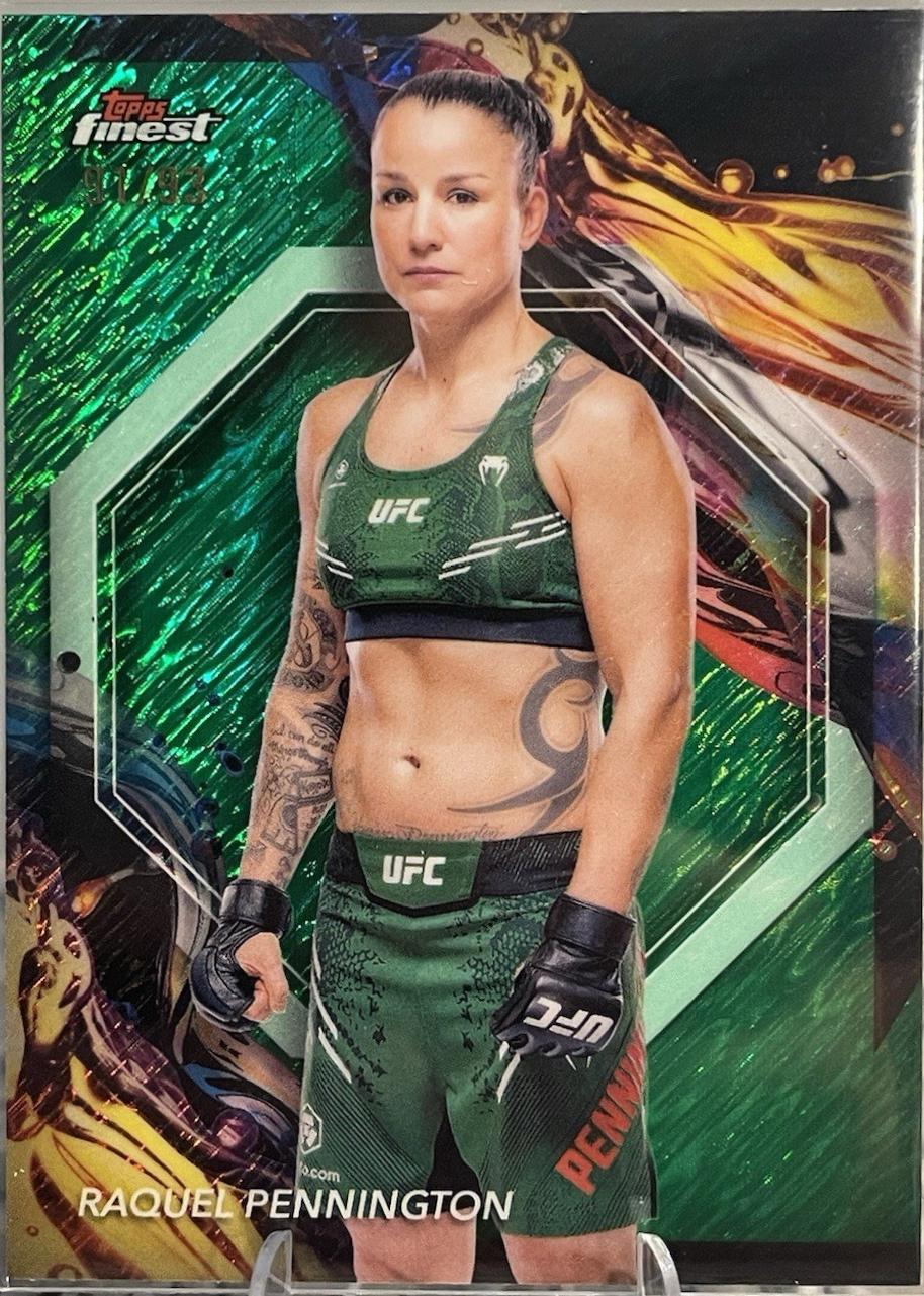 Raquel Pennington 2024 Topps Finest UFC Base Uncommon #148 Green Shimmer Refractor