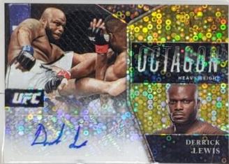 Derrick Lewis 2021 Panini Select UFC Octagon Action Signatures #7 Gold Disco Prizms