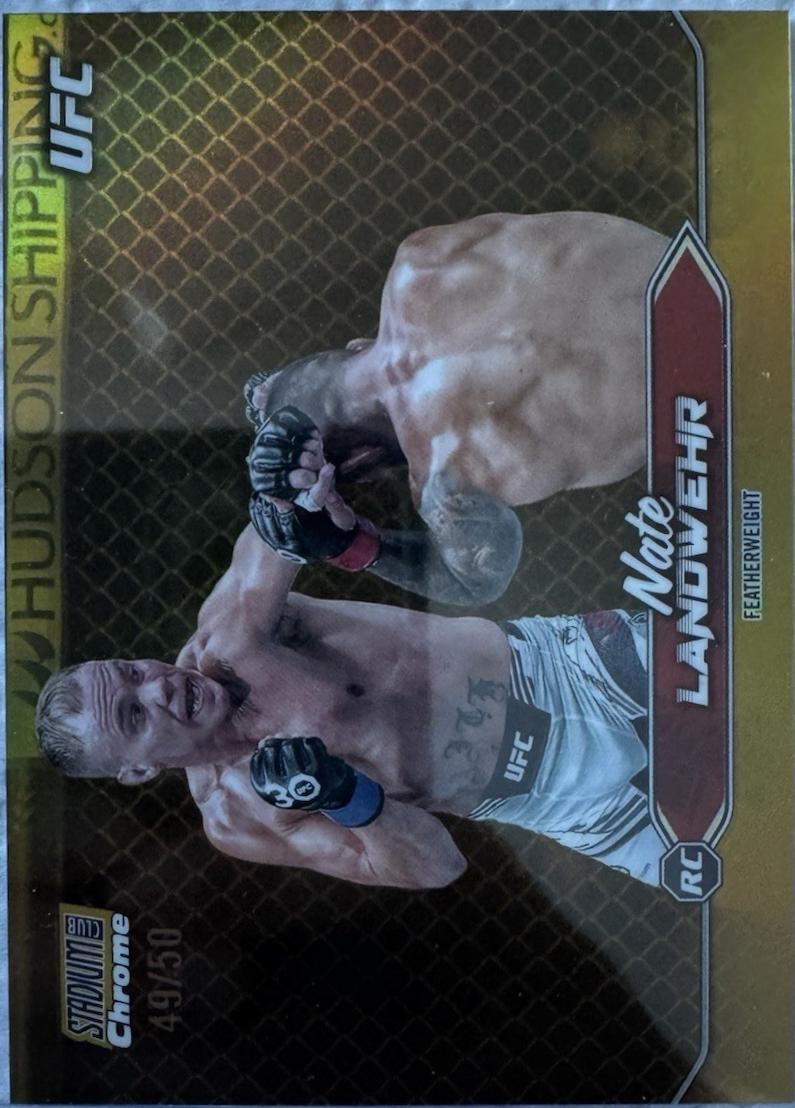 Nate Landwehr 2025 Topps Stadium Club UFC Base Chrome #C-140 Gold Refractor