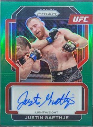 Justin Gaethje 2022 Panini Prizm UFC Signatures #60 Green