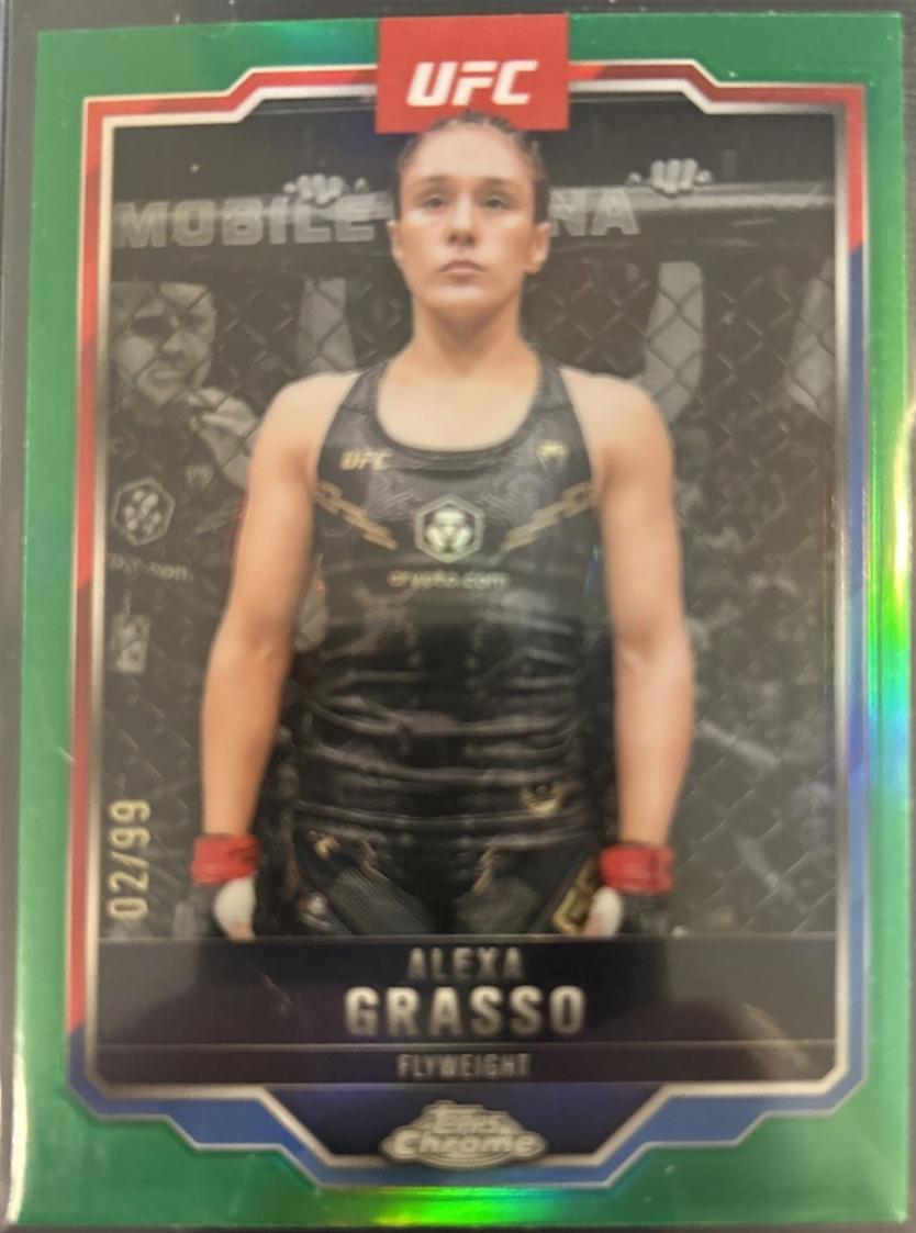 Alexa Grasso 2025 Topps Chrome UFC Base #14 Green Refractor