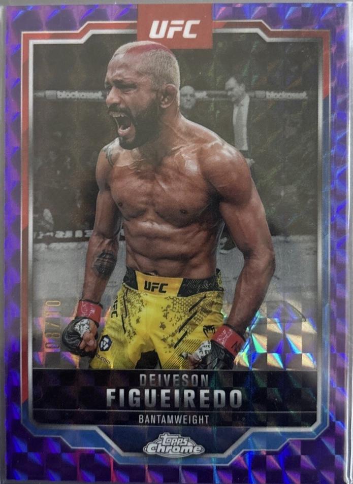 Deiveson Figueiredo 2025 Topps Chrome UFC Base #186 Purple Geometric Refractor