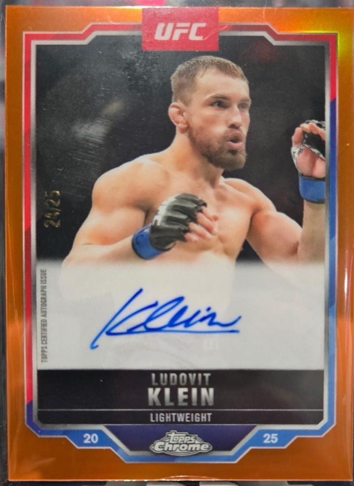 Ludovit Klein 2025 Topps Chrome UFC Chrome Veteran Autographs #CVA-LK Orange Refractor