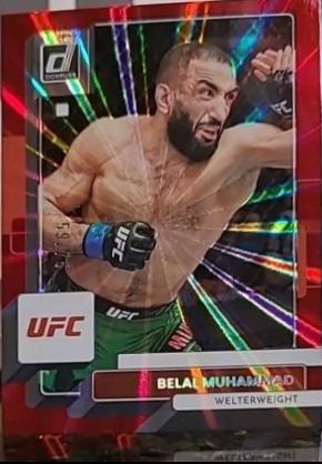 Belal Muhammad 2023 Panini Donruss UFC Base #28 Red Laser