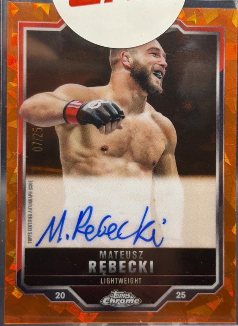 Mateusz Rębecki 2025 Topps Chrome Sapphire UFC Chrome Veteran Autographs Sapphire #CVA-MR Padparadscha Sapphire