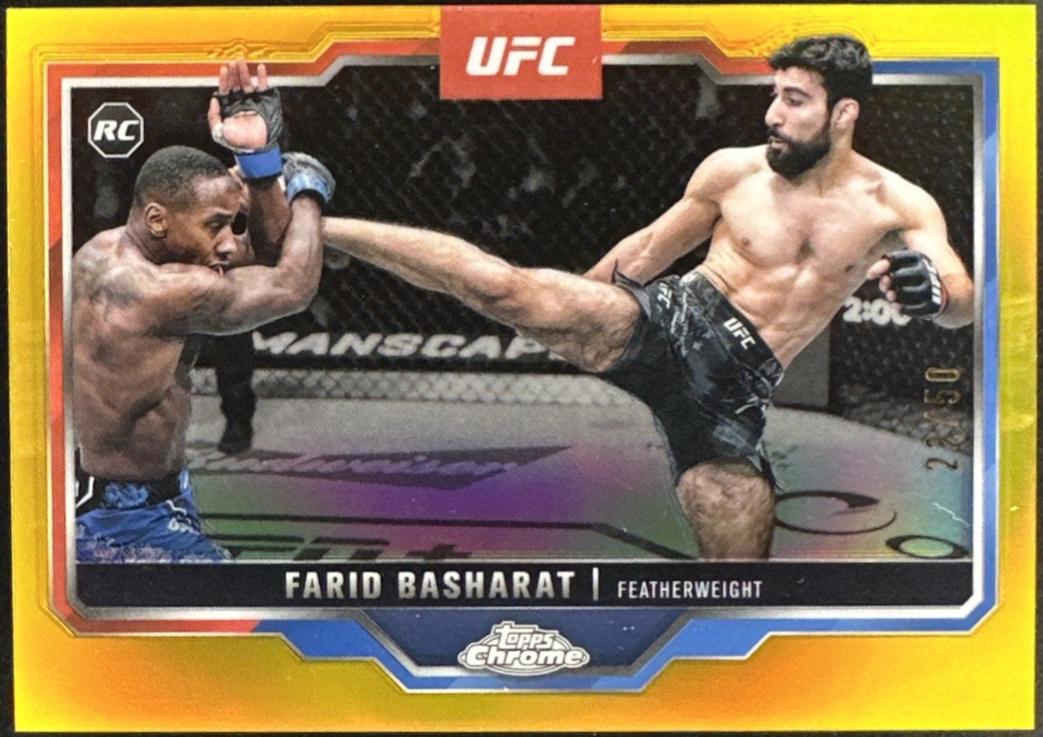 Farid Basharat 2025 Topps Chrome Sapphire UFC Base Sapphire #132 Gold Sapphire