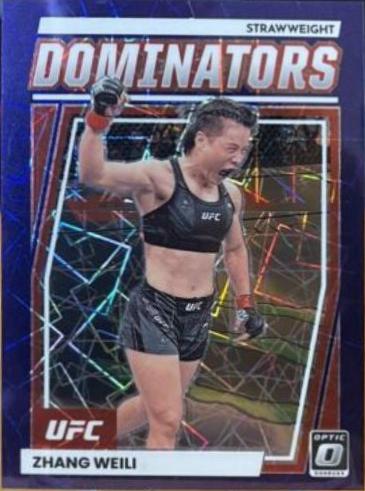 Zhang Weili 2023 Panini Donruss Optic UFC Dominators #15 Purple Velocity