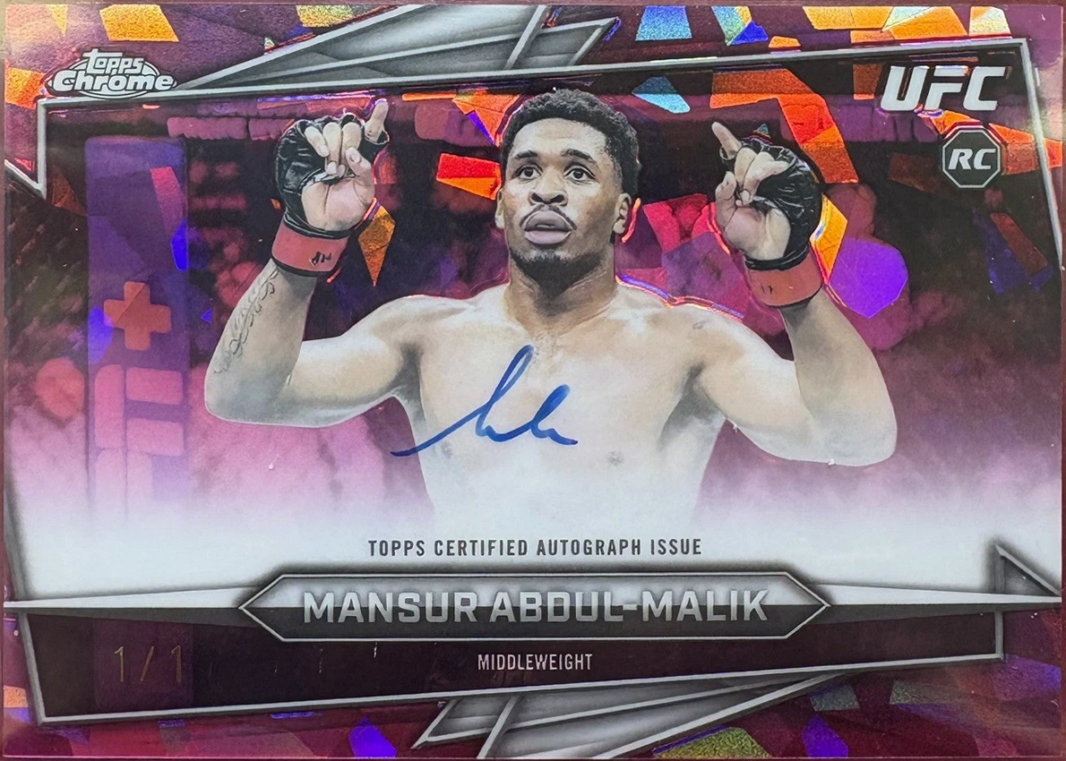 Mansur Abdul-Malik 2026 Topps Chrome Sapphire UFC Base Autographs #BAV-MA Padparadscha Sapphire