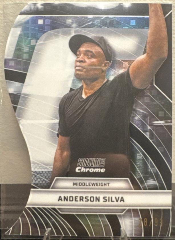Anderson Silva 2026 Topps Stadium Club UFC Triumvirates #TV-30 Black Refractor
