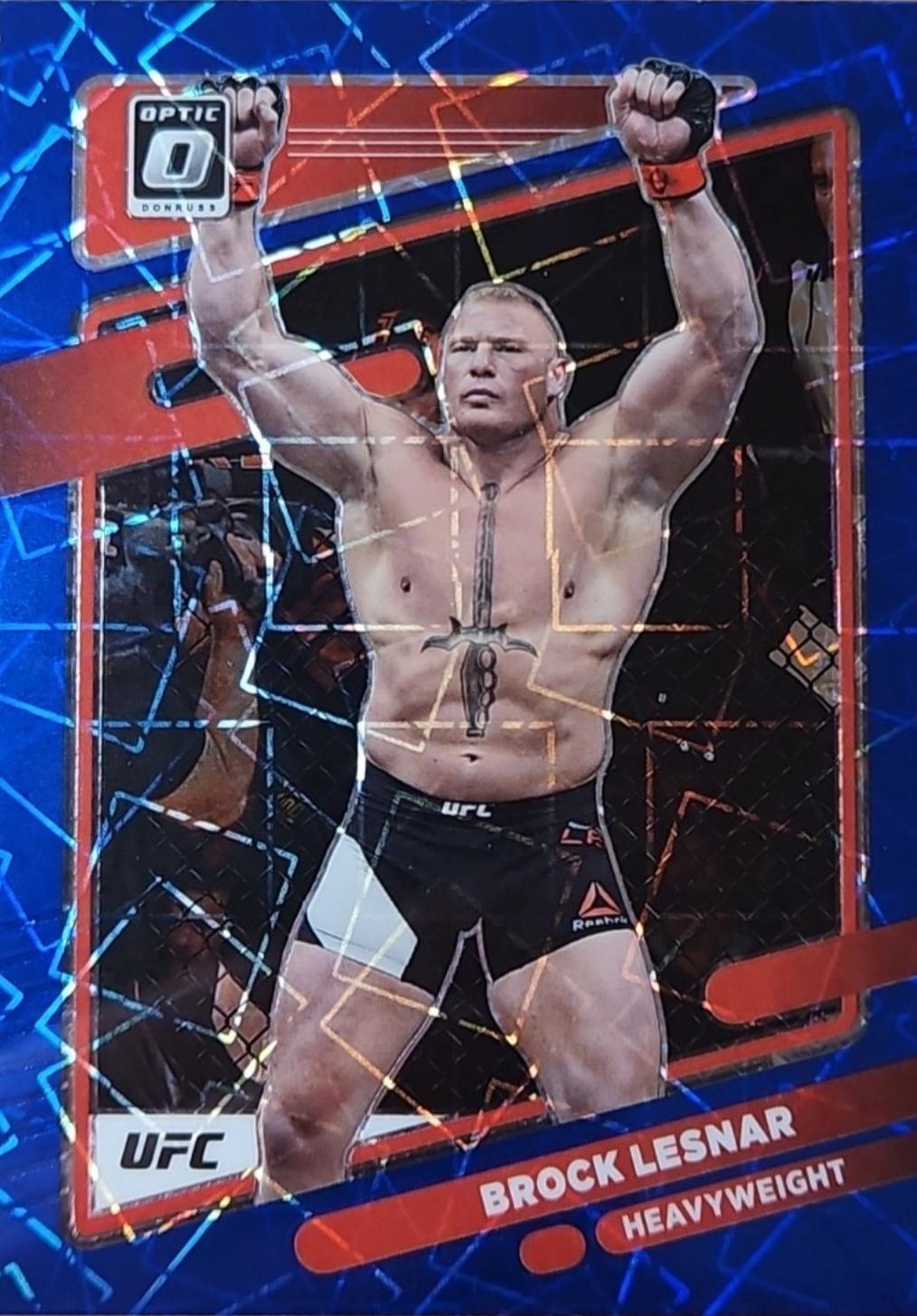 Brock Lesnar 2022 Panini Donruss Optic UFC Base #83 Blue Velocity